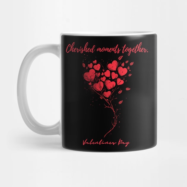 Cherished moments together. A Valentines Day Celebration Quote With Heart-Shaped Baloon by DivShot 